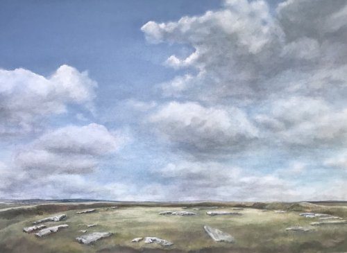 Late in the Day - arbor low. Watercolour. 50x70cm