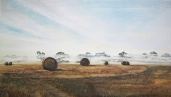 Morning Mist - watercolour 73x93cms